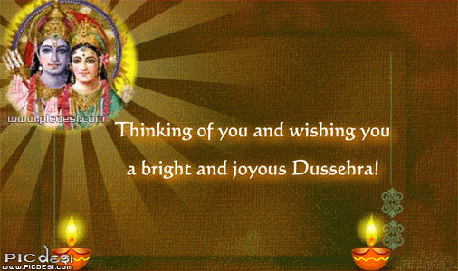 Thinking Of You And Wishing You A Bright And Joyous Dussehra 2016 Animated Ecard
