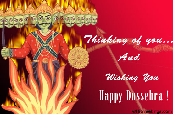 Thinking Of You And Wishing You Happy Dussehra
