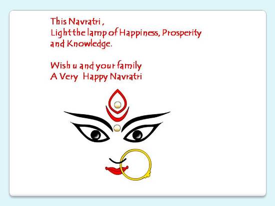 This Navratri Light The Lamp Of Happiness, Prosperity And Knowledge Wish You And Your Family A Very Happy Navratri Greeting Card