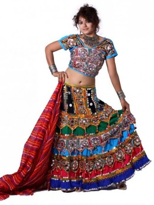 Traditional Chaniya Choli Dress For Girls On Navratri