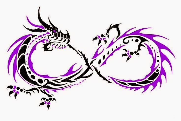 Tribal Dragon Infinity Tattoo Design