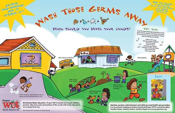 Wash Those Germs Away Global Handwashing Day Poster