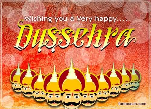 Wishing You A Very Happy Dussehra Greeting Card Image