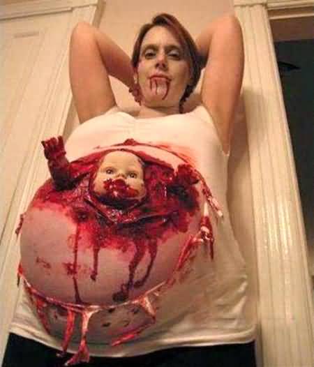 Woman Giving Birth  Halloween Costume Picture