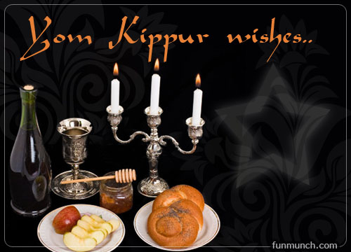 Yom Kippur Wishes Food And Candles Picture