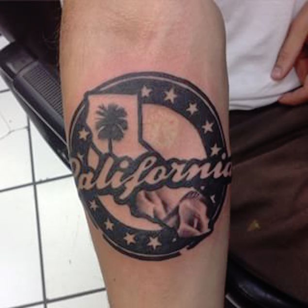 California Tattoo On Right Forearm