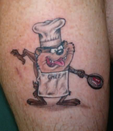 Chef Taz Tattoo On Bicep