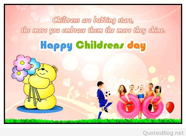 Children Are Budding Stars, The More You Embrace Them The More They Shine Happy Children's Day 2016 Card