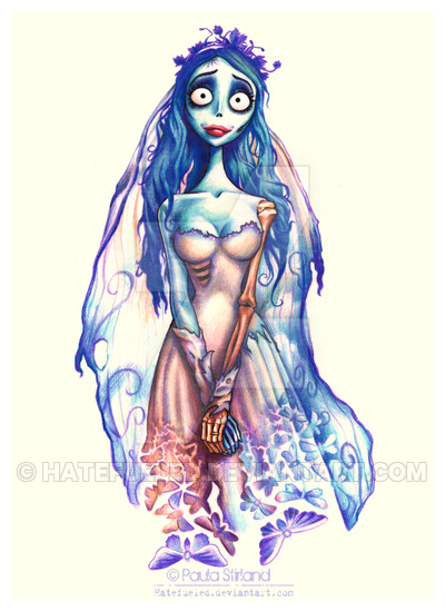 Color Corpse Bride Tattoo Design by Hatefueled