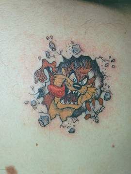 Cracked Skin Taz Tattoo For Men