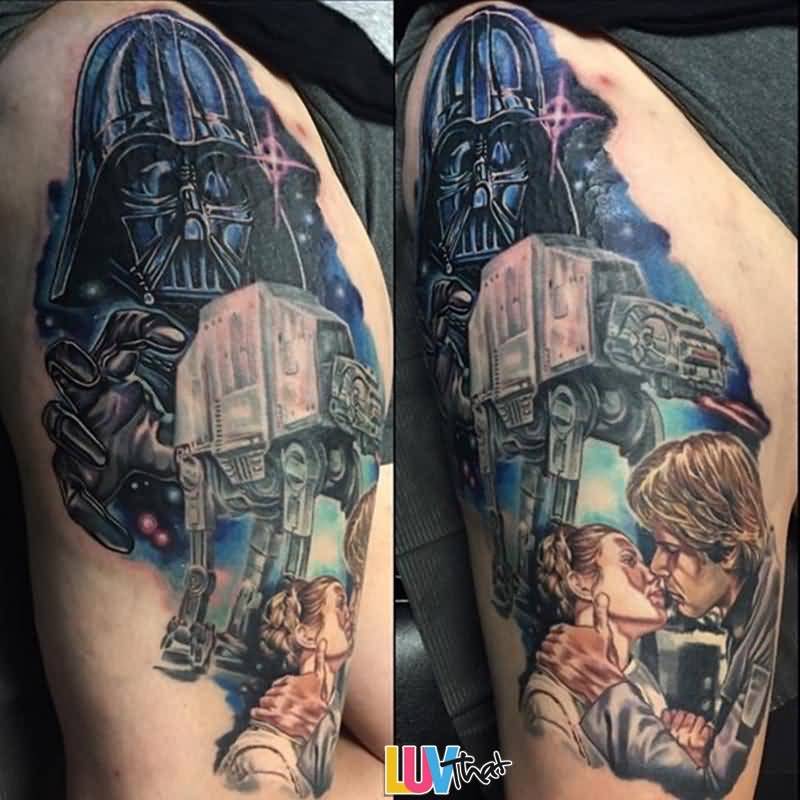 Dali Elephant And Darth Vader Tattoo