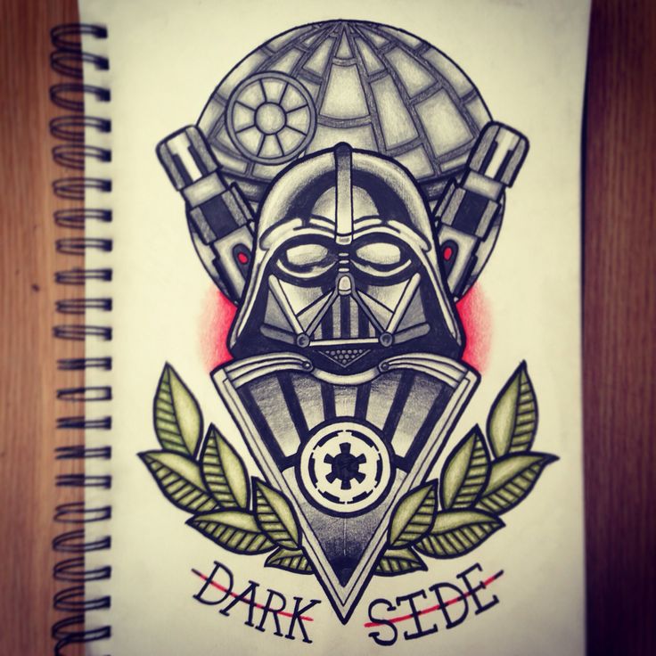 Dark Side Darth Vader Tattoo Design