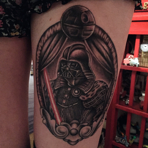 Darth Vader In Frame Tattoo by Claire Richards