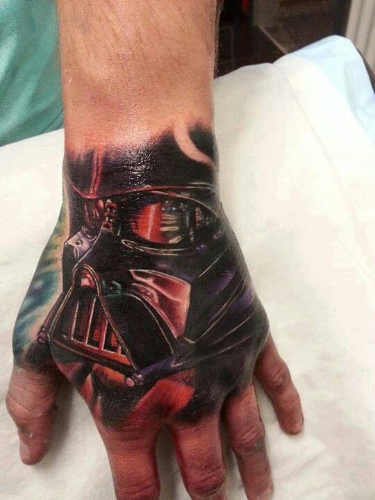 Darth Vader Tattoo On Left Hand