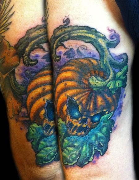 Evil Pumpkin Tattoo Design Idea