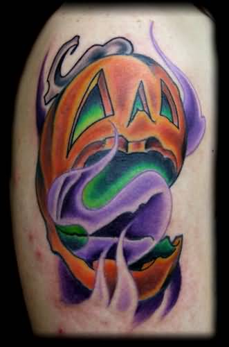 Evil Pumpkin Tattoo Design Sample