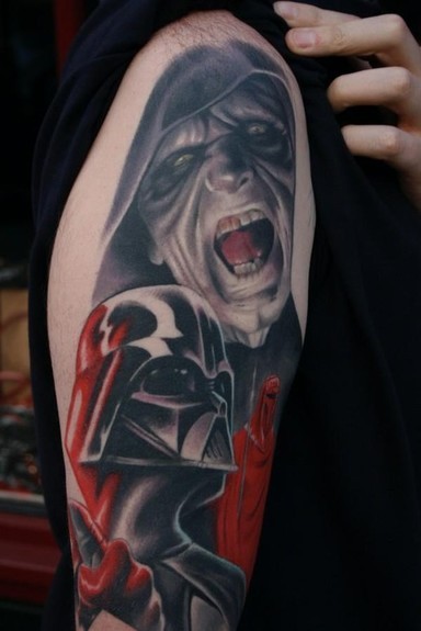 Half Sleeve Darth Vader Tattoo