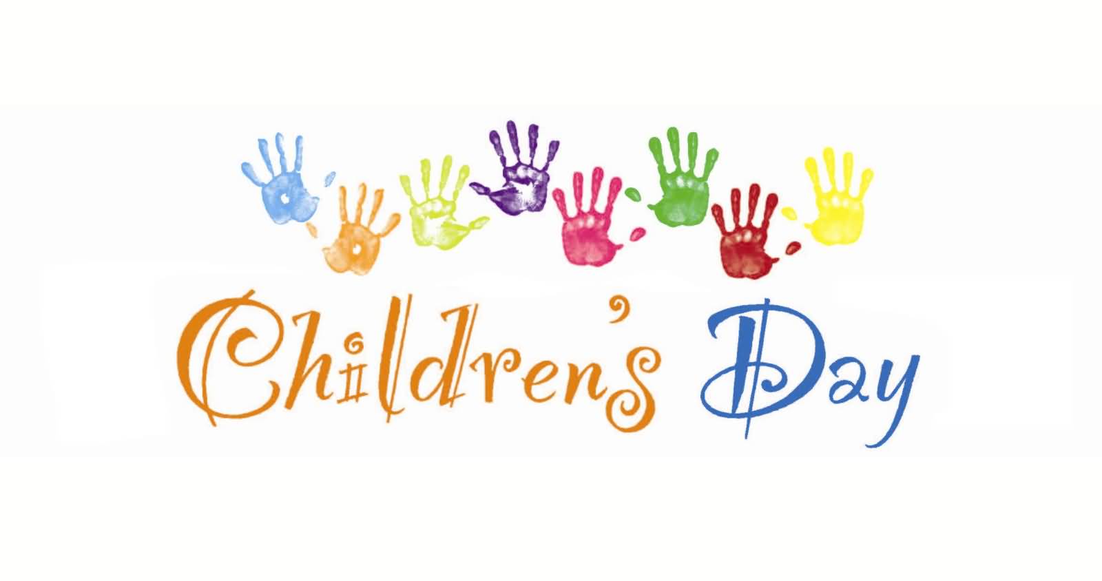 Happy Children's Day Colorful Hand Prints Picture