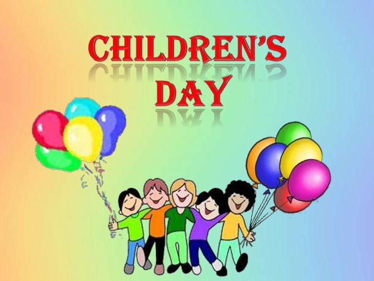Happy Children's Day Kids With Balloons Clipart