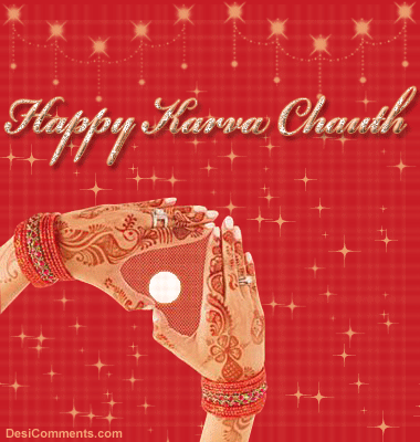 Happy Karva Chauth Glitter Ecard