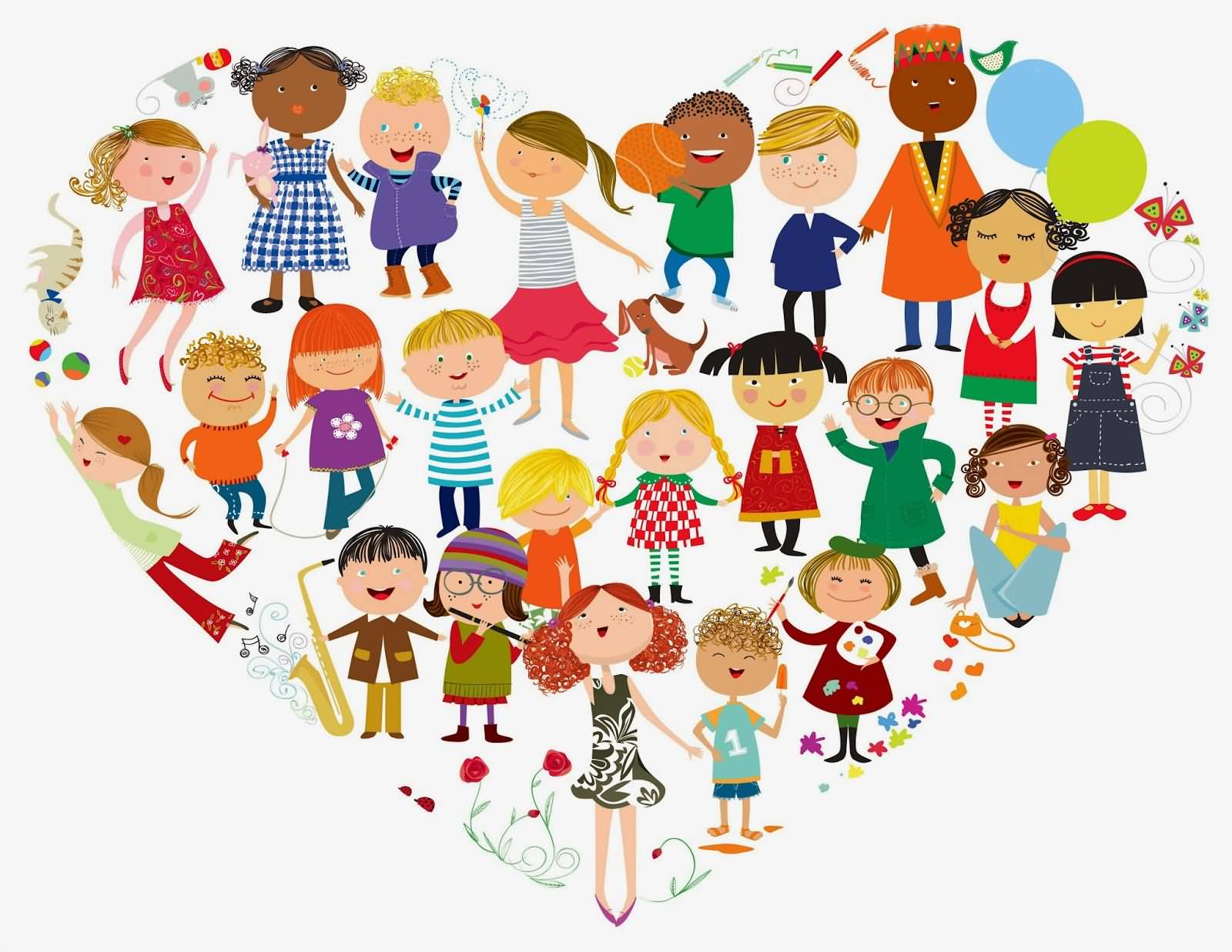 Heart Of Kids Happy Children's Day Illustration