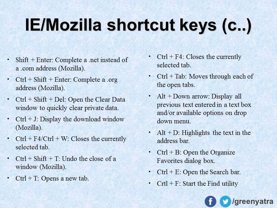 IE-Mozilla Firefox Shortcut Keys (2)