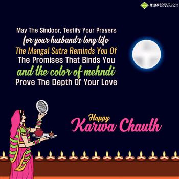 May The Sindoor Testify Your Prayers For Your Husband's Long Life Happy Karva Chauth 2016