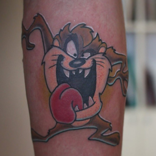 Tasmanian Devil Tattoo On Forearm