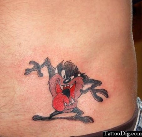 Tasmanian Devil Tattoo On Hip