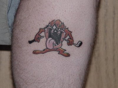 Tasmanian Devil Tattoo On Leg