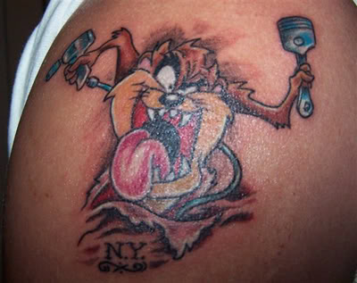 Tasmanian Devil Tattoo On Shoulder