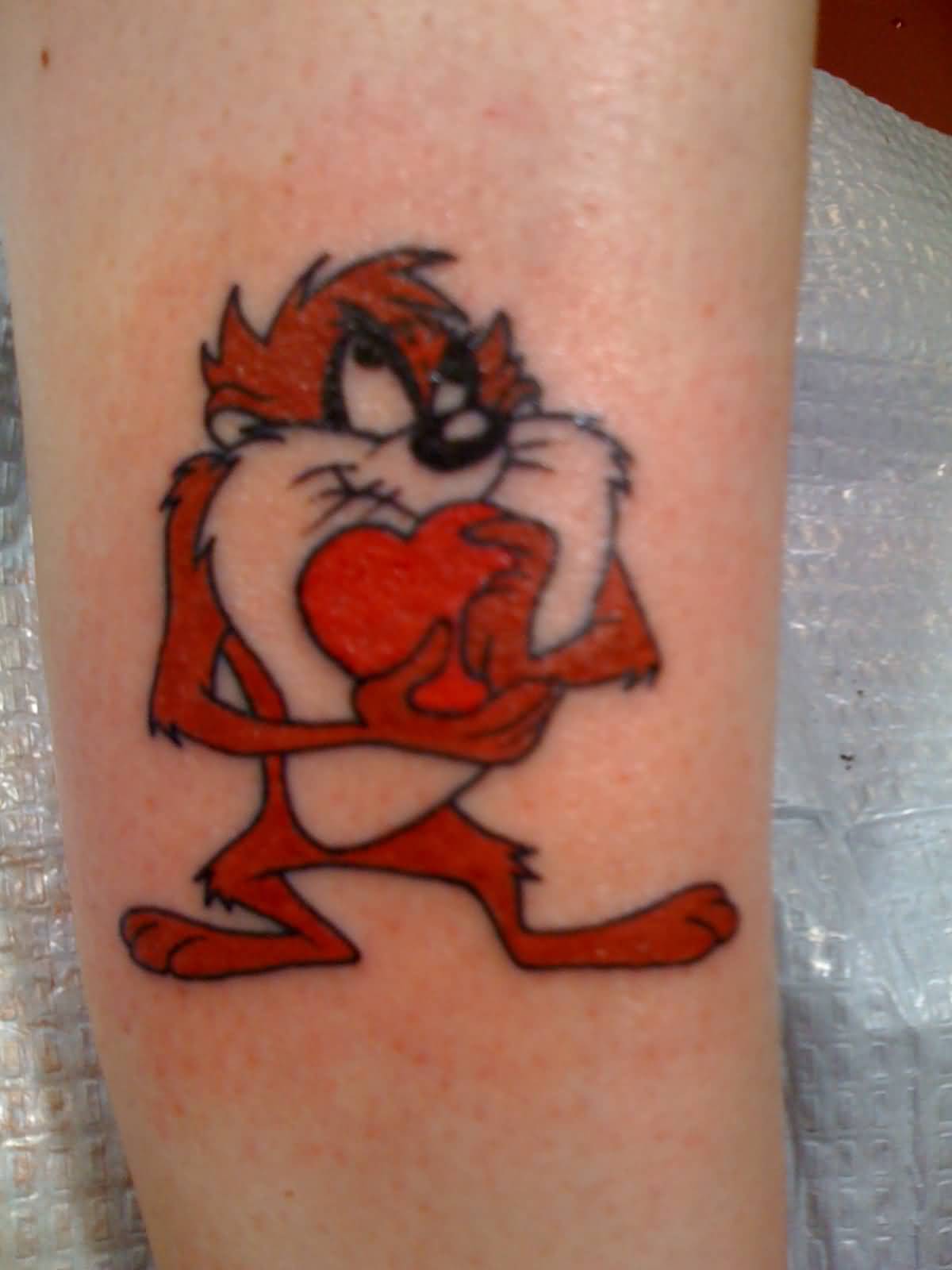 Tasmanian Devil With Heart Tattoo