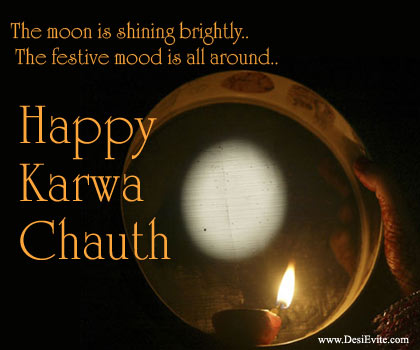 The Moon Is Shining Brightly The Festive Mood Is All Around Happy Karva Chauth