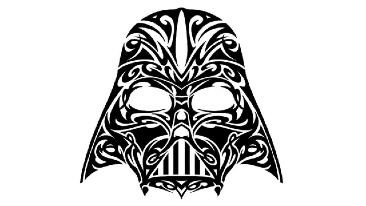 Tribal Darth Vader Mask Tattoo Design