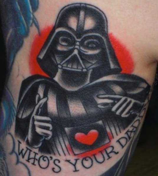 Who's Your Dad Darth Vader Tattoo