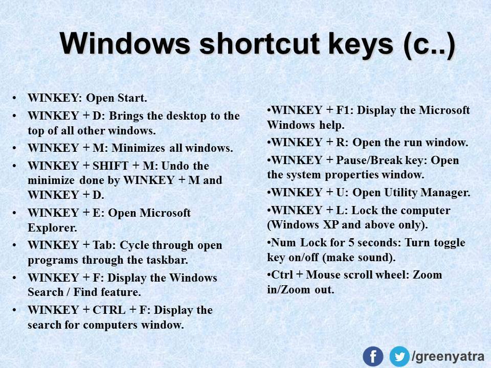 Windows Shortcut Keys