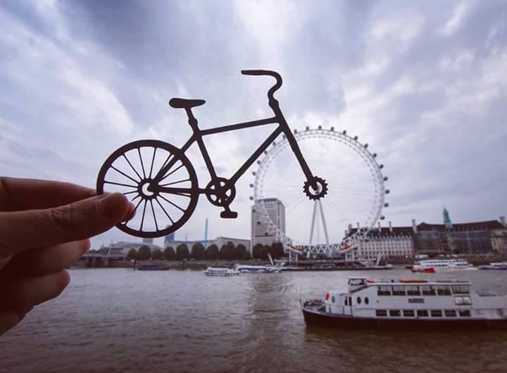 A creative man turned London eye into a bicycle
