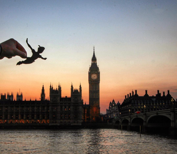 Angel Flying Near Big Ben London