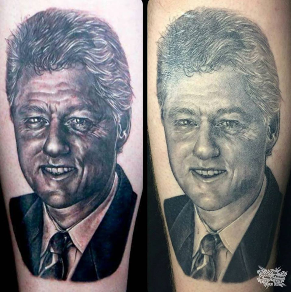 Awesome Bill Clinton Tattoo by Sarah Miller