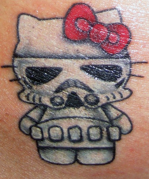 Black Eyes Hello Kitty Stormtrooper Tattoo