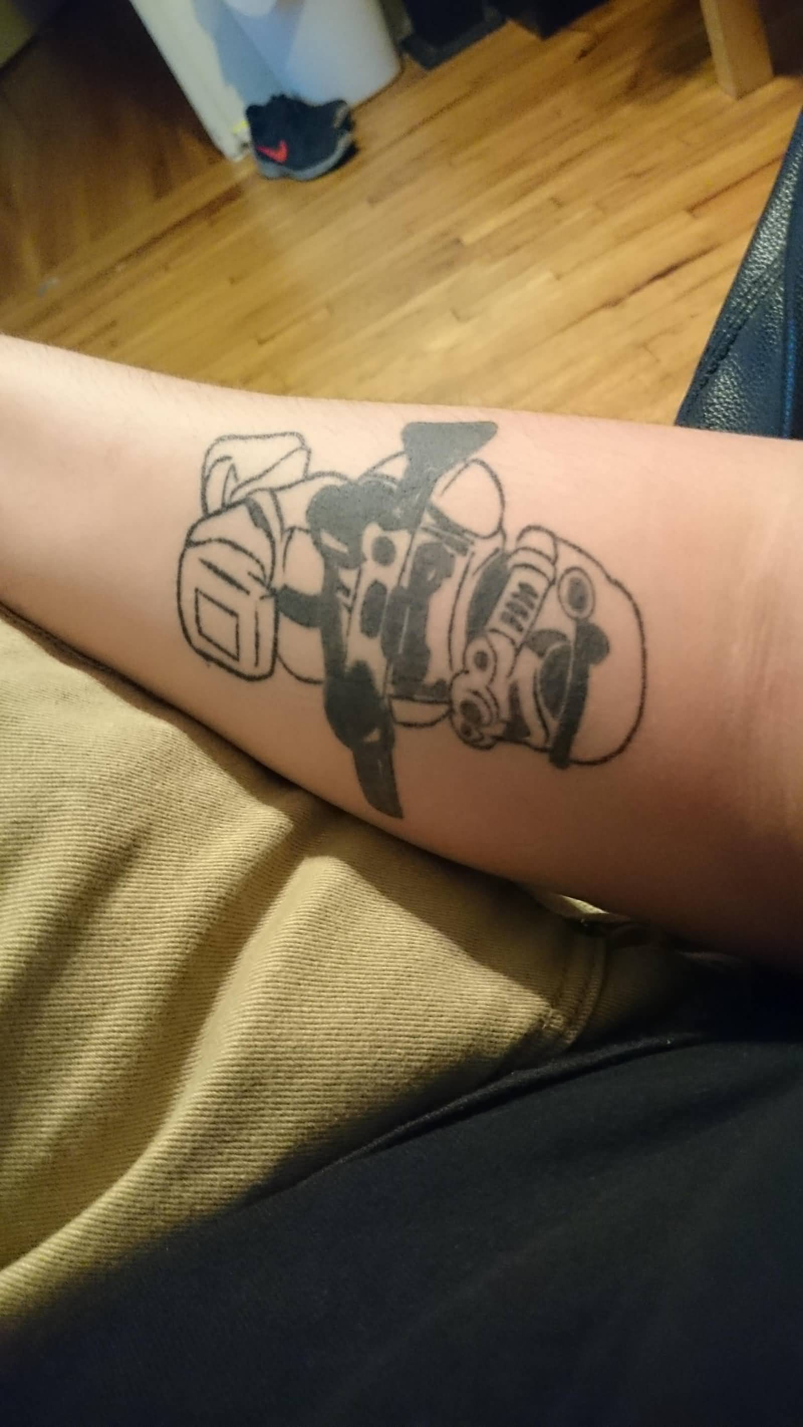 Black Outline Lego Stormtrooper Tattoo