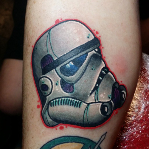 Black and Grey Stormtrooper Helmet Tattoo