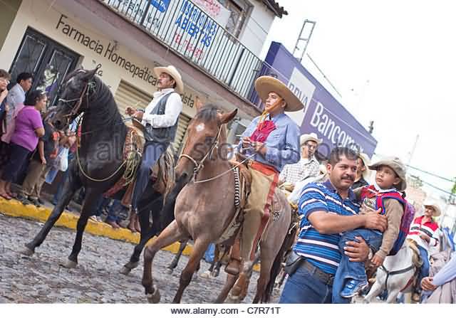 Horse Riders During Mexican Independence Day Celebration