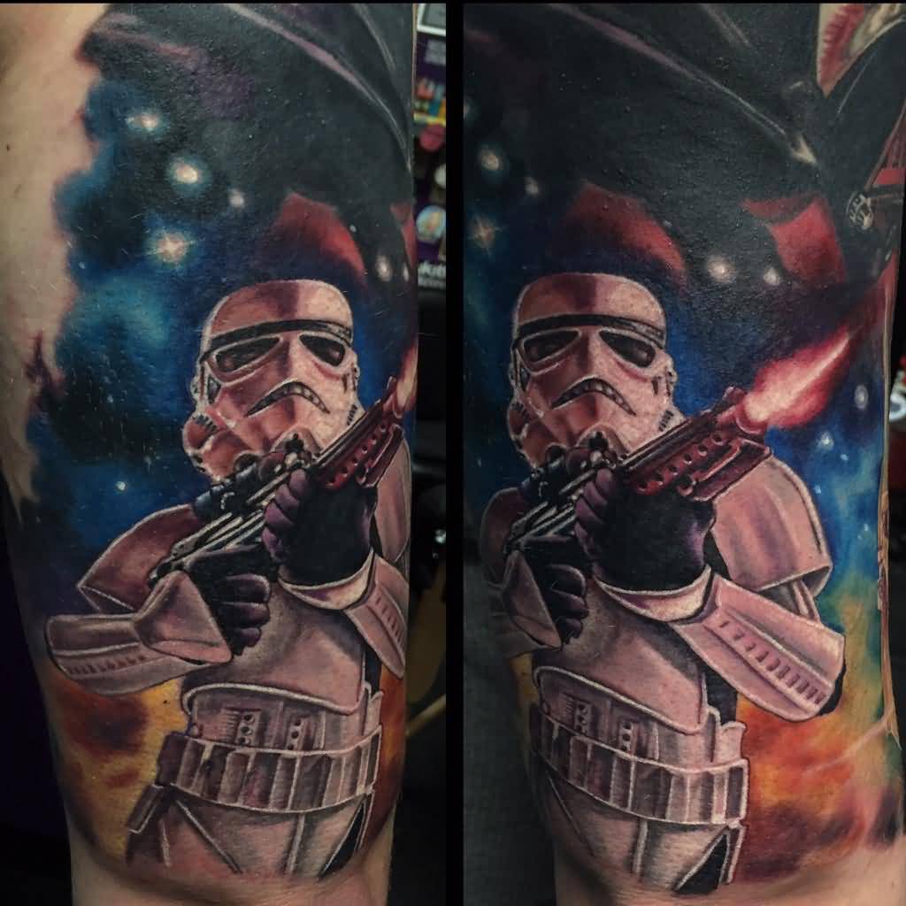 Colored Star Wars Stormtrooper Tattoo