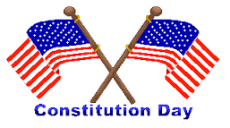Constitution Day American Flags Cross Clipart Image