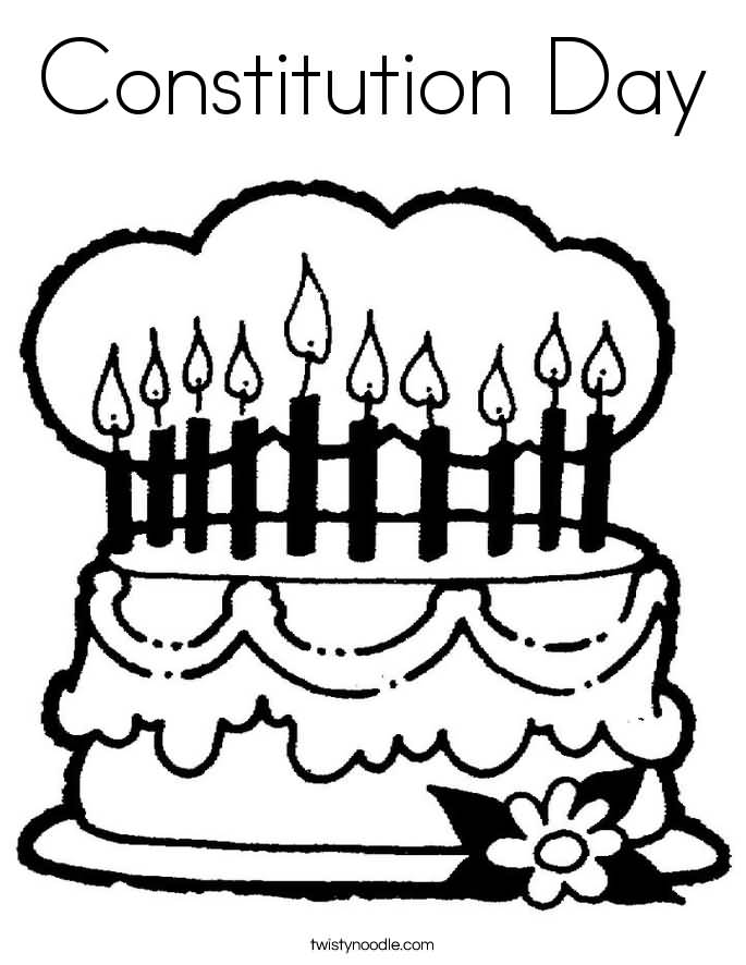 Constitution Day Cake Coloring Page Picture