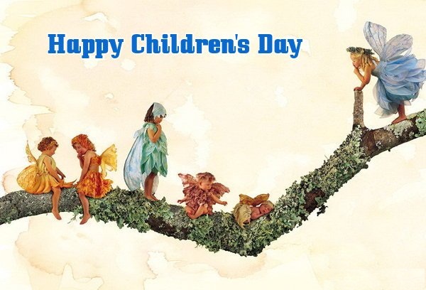 Cute Angels Wishing You Happy Children's Day Greeting Card