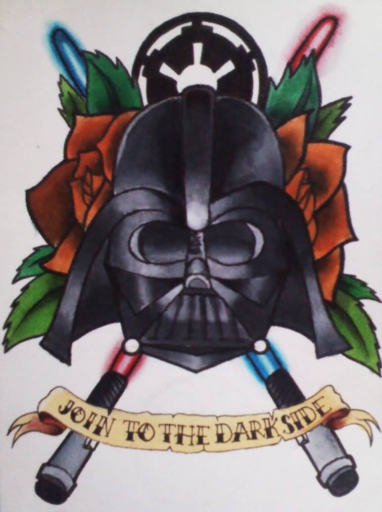 Darth Vader Helmet Tattoo Design by Isanart