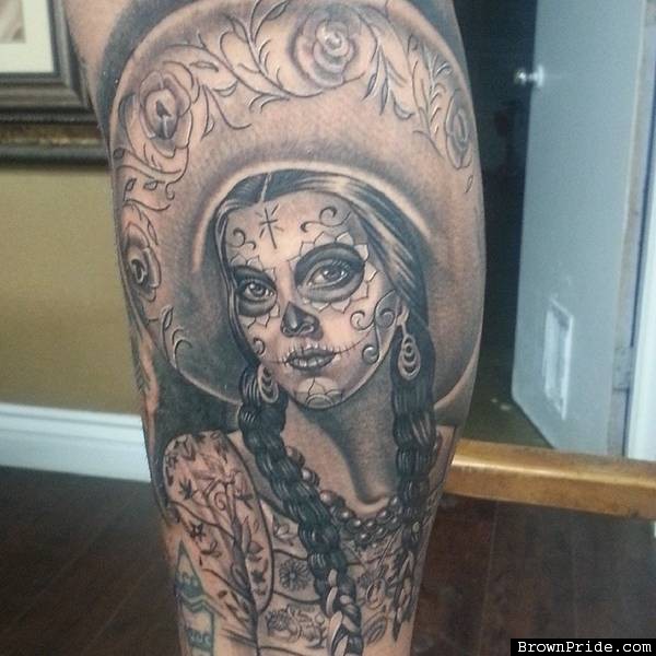 Day Of The Dead Charra Tattoo by Sal Elias