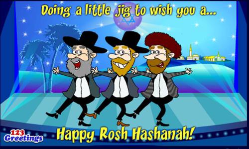 Doing A Little Jig To Wish You A Happy Rosh Hashanah Dancing Jewish Men Picture